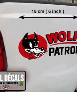 2 Pcs Wolf Patrol Hot Rod Garage Vintage Vinyl Sticker 09903