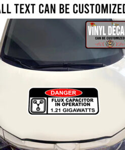 Danger Flux Capacitor Sticker 11399