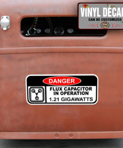 Danger Flux Capacitor Sticker 11399