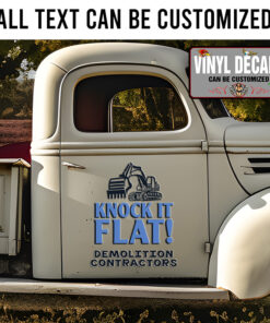 Excavator Knock It Flat Demolition Contractor Funny Sticker 11696