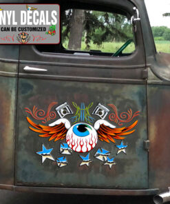 Eyeball Pinstriping Piston Vinyl Sticker 10483