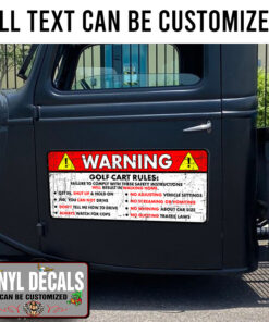 Golf Cart Rules Warning Safety Instructions Funny Sticker 11370