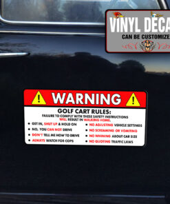 Golf Cart Rules Warning Safety Instructions Funny Sticker 11370