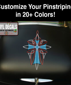 Iron Cross Multi Color Pinstriping Sticker 12054