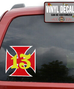 Lucky 13 And Iron Cross Sticker 11526