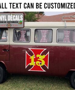 Lucky 13 And Iron Cross Sticker 11526