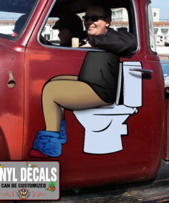 Man In Toilet Funny Vinyl Sticker 10777