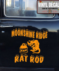Moonshine Ride Rat Rod Vinyl Sticker 10428
