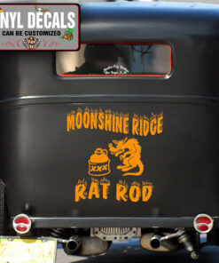 Moonshine Ride Rat Rod Vinyl Sticker 10428