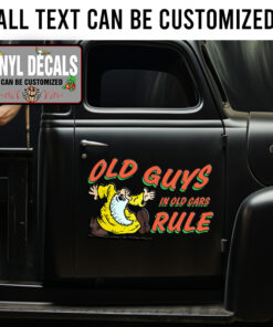 Old Guys In Old Cars Rule Vinyl Sticker 10569