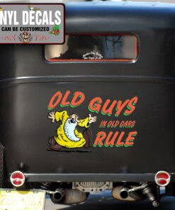 Old Guys In Old Cars Rule Vinyl Sticker 10569