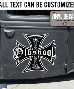 Old Skool School Iron Cross Sticker 11378
