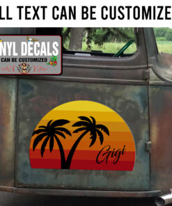 Palm Tree Sun Set Vinyl Sticker 10402