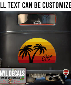 Palm Tree Sun Set Vinyl Sticker 10402