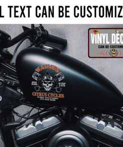 Personalized Ace Crossing Piston And Skull Motorcycle Sticker 11839