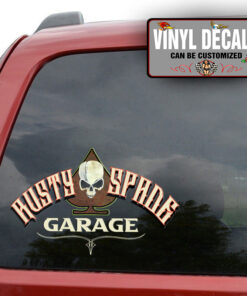 Personalized Ace Skull Garage Sticker 10933