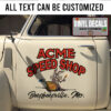 Personalized Acme Speed Shop Beep Beep Sticker 11018