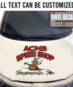 Personalized Acme Speed Shop Beep Beep Sticker 11018