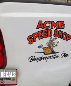 Personalized Acme Speed Shop Beep Beep Sticker 11018