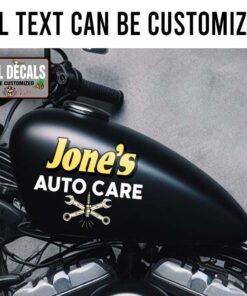 Personalized Auto Care Spark Plug And Crossing Wrench Sticker 12040
