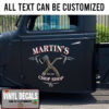 Personalized Axe And Welding Pinstriping Sticker 11490