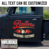 Personalized Backyard Customs Garage Sticker 11032