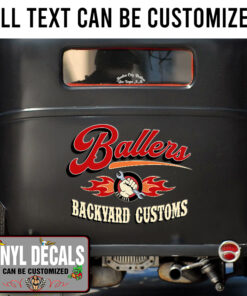 Personalized Backyard Customs Garage Sticker 11032