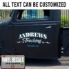 Personalized Barbed Wire Truck Lettering Graphic Vinyl Sticker 10685