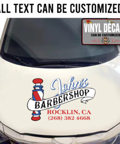 Personalized Barber Shop Lettering Sticker 11110