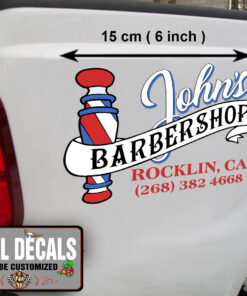 Personalized Barber Shop Lettering Sticker 11110
