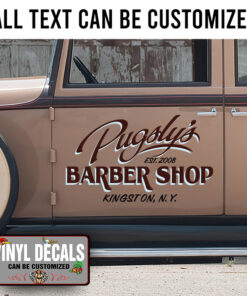 Personalized Barber Shop Lettering Sticker 11290