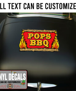Personalized Bbq Lettering Vinyl Sticker 10889