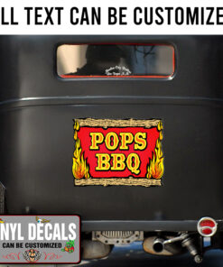 Personalized Bbq Lettering Vinyl Sticker 10889