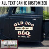 Personalized Bbq Texas Lettering Vinyl Sticker 10760
