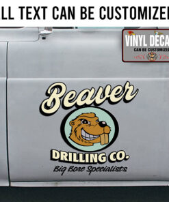 Personalized Beaver Drilling Company Lettering Sticker 11461
