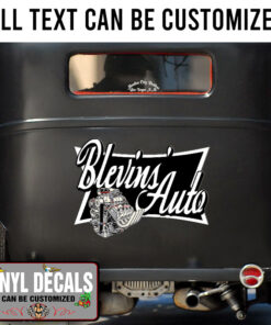 Personalized Big Block Engine Lettering Vinyl Sticker 10802