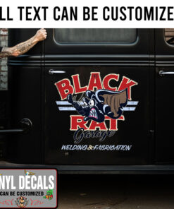 Personalized Black Rat Lettering Sticker 11709