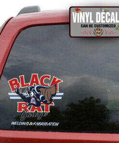 Personalized Black Rat Lettering Sticker 11709