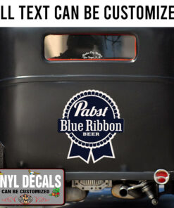 Personalized Blue Ribbon Hand Paint Vinyl Sticker 10356