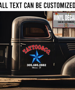 Personalized Blue Star Tattoo Co Sticker 11770