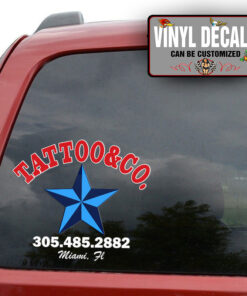 Personalized Blue Star Tattoo Co Sticker 11770