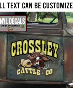 Personalized Cattle Co Lettering Sticker 11565