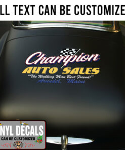 Personalized Champion Auto Sales Vinyl Sticker 10783