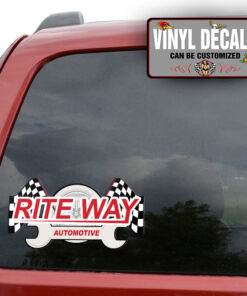 Personalized Checker Flag And Wrench Sticker 11745