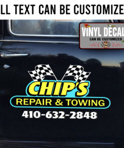 Personalized Checker Flag Lettering Vinyl Sticker 10448