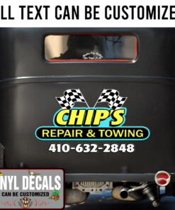 Personalized Checker Flag Lettering Vinyl Sticker 10448