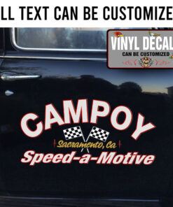 Personalized Checker Flag Lettering Vinyl Sticker 10511