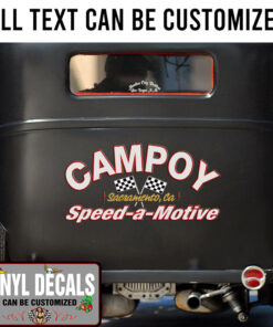 Personalized Checker Flag Lettering Vinyl Sticker 10511