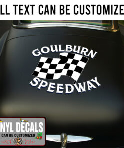 Personalized Checker Flag Lettering Vinyl Sticker 10855