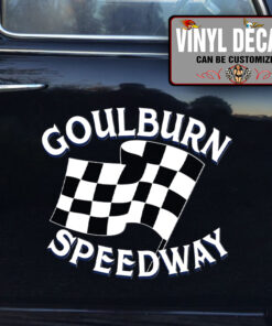 Personalized Checker Flag Lettering Vinyl Sticker 10855